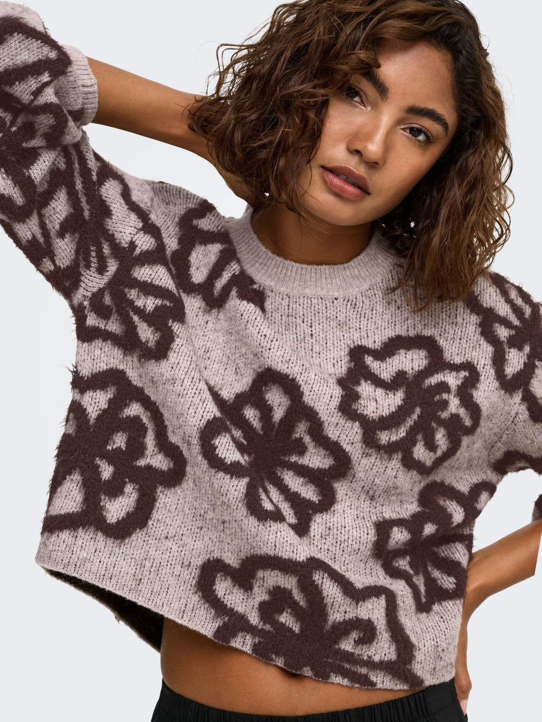 Only 15375497 Felicia trui dames zand dessin