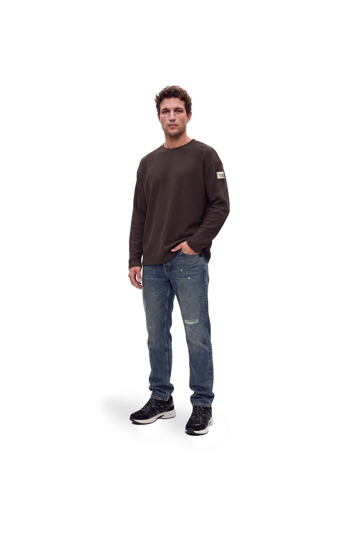 Malelions MMB50026005 t-shirt bruin dessin – heren