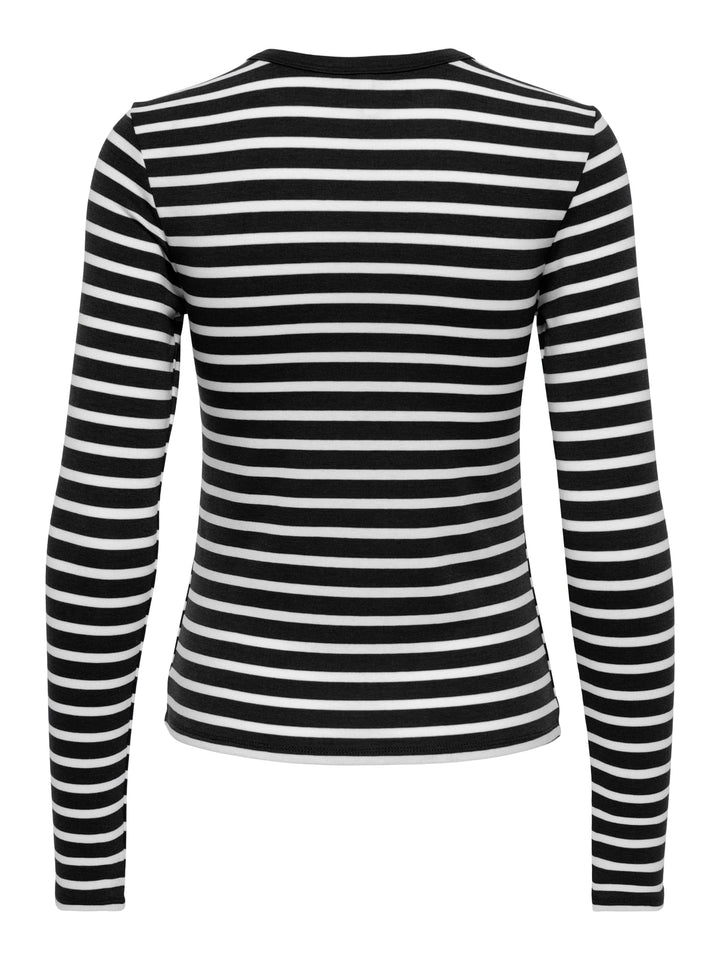Only 15386488 Levie T-shirt lange mouw zwart dessin