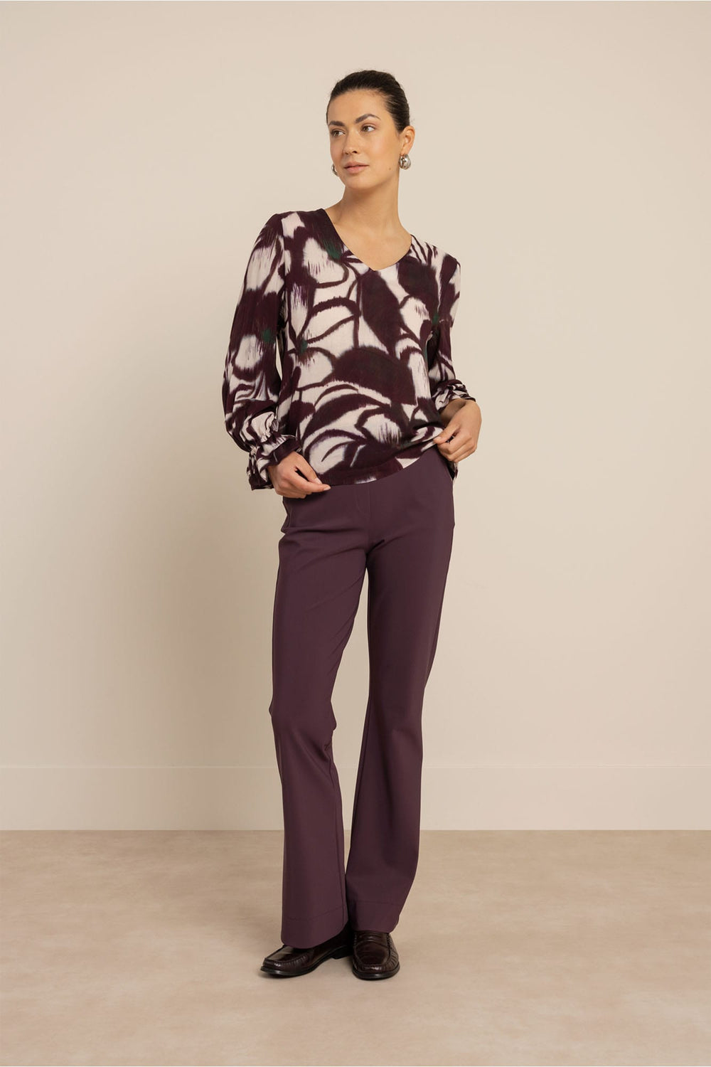 Studio Anneloes 14236 Paula top l/m dames paars dessin