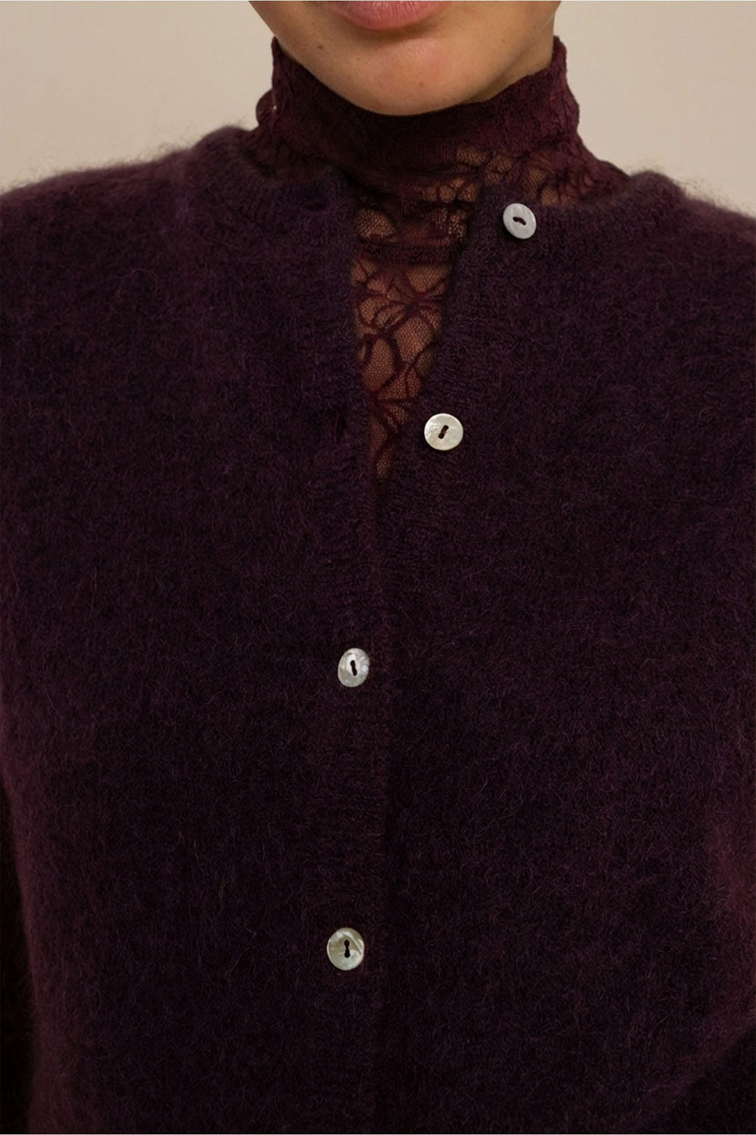 Studio Anneloes 14450 bibi vest gebreid aubergine – dames