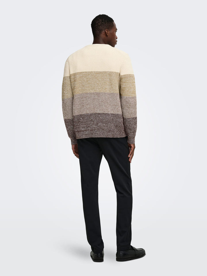 ONLY &amp; SONS 22039619 Luca trui bruin dessin – heren