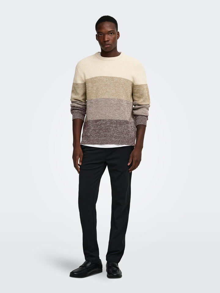 ONLY &amp; SONS 22039619 Luca trui bruin dessin – heren