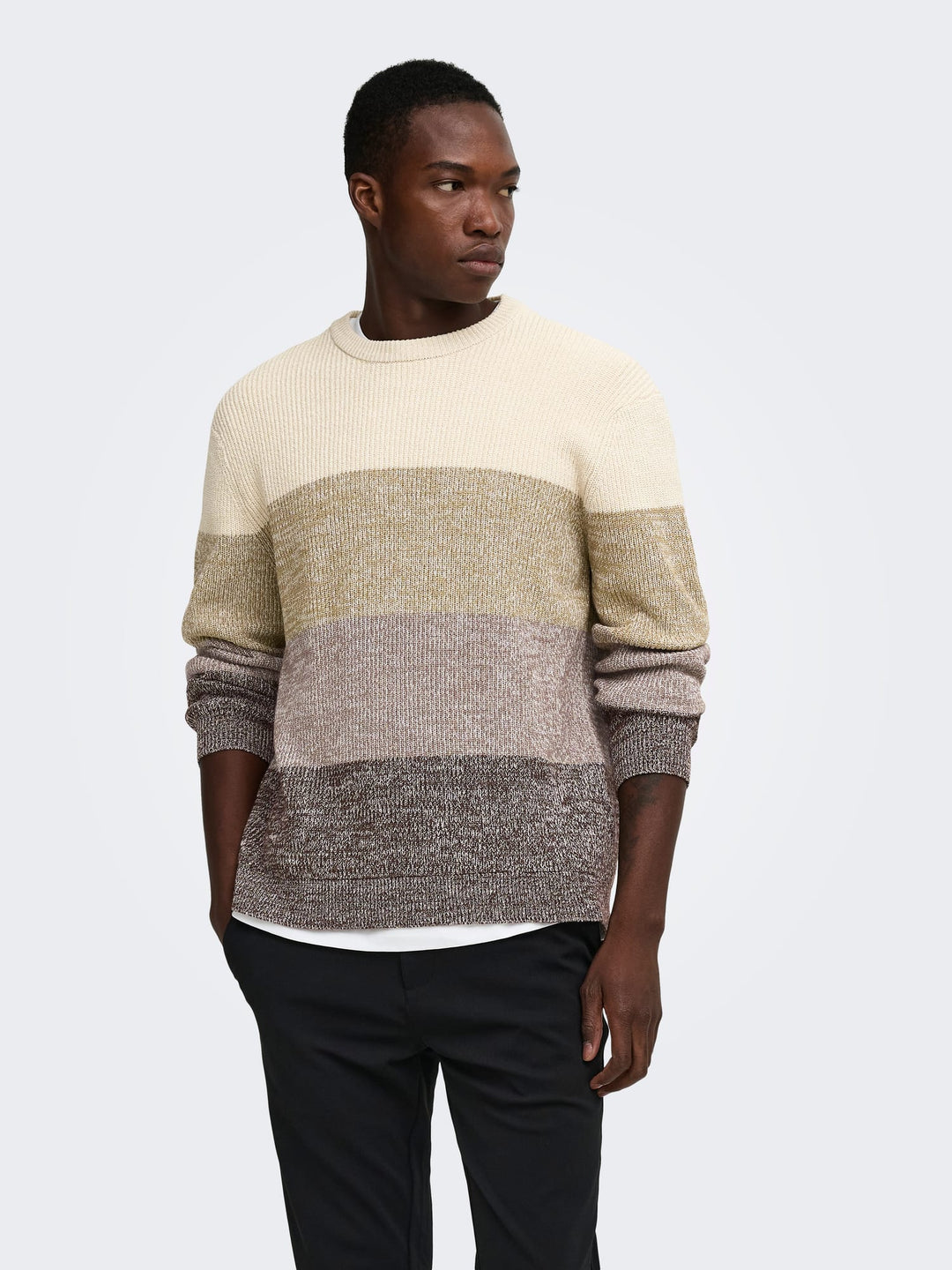 ONLY &amp; SONS 22039619 Luca trui bruin dessin – heren