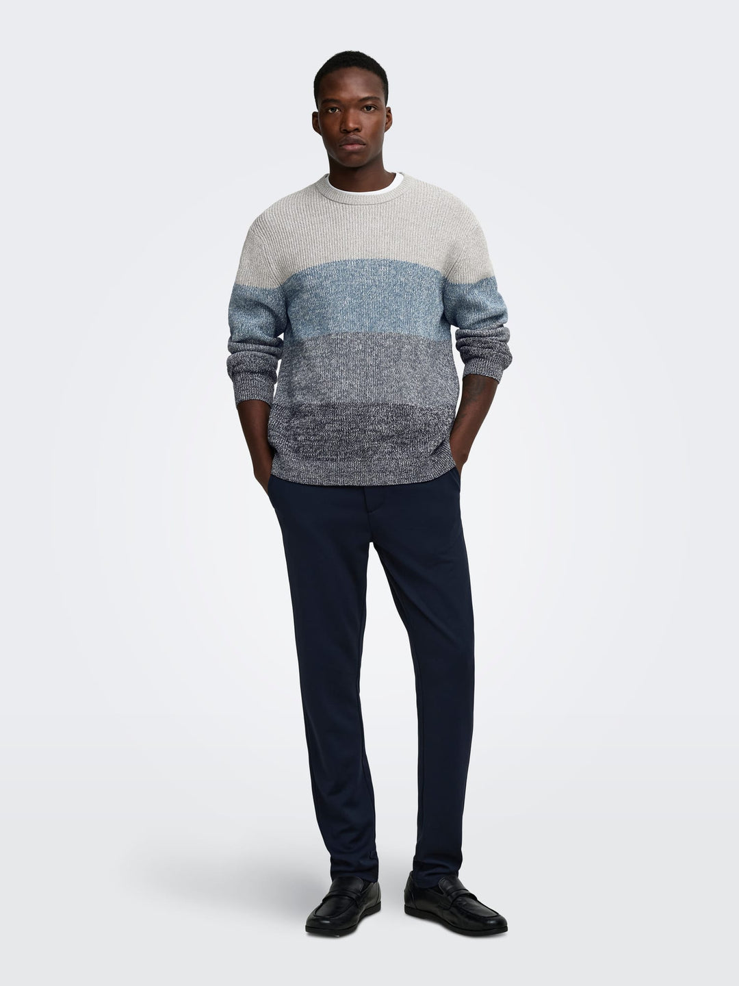 ONLY &amp; SONS 22039619 Luca trui blauw dessin – heren