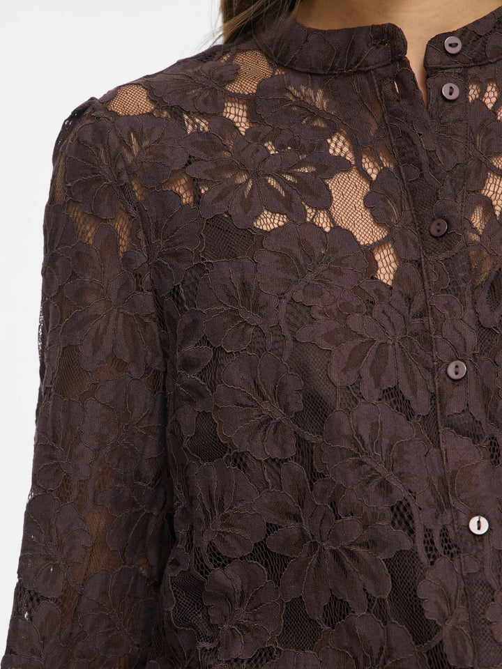 Vila 14121352 Sala blouse l/m dames bruin