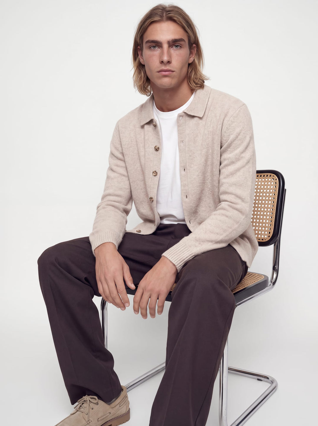 Jack &amp; Jones 12298319 Soho vest gebreid heren zand