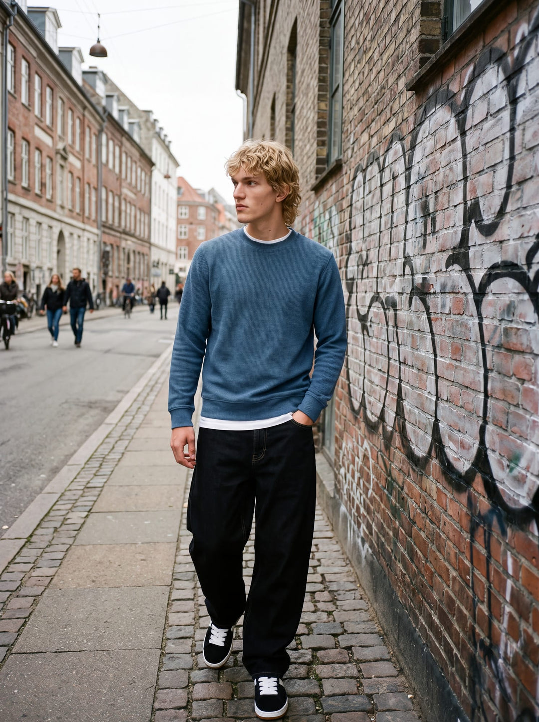 Jack &amp; Jones Fusion sweater petrol blauw – heren