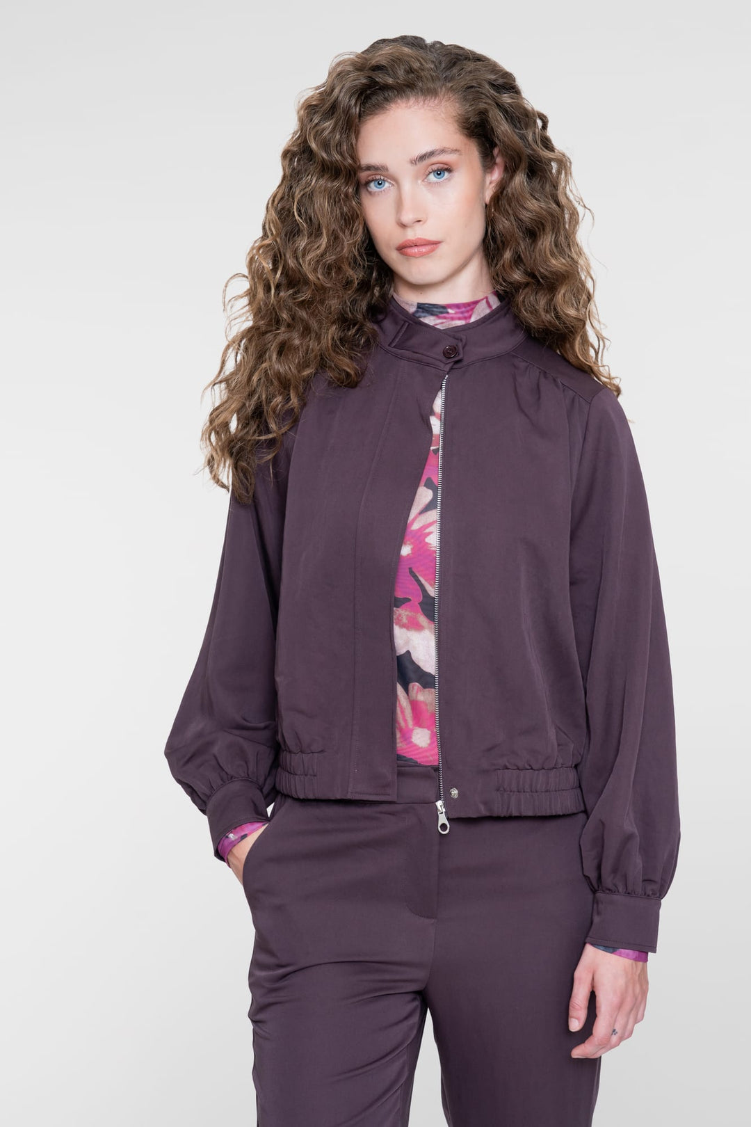 Geisha 62832-14 top l/m dames paars dessin