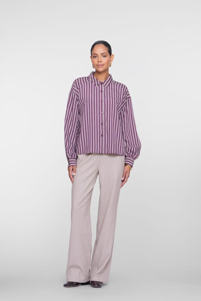 Geisha 63875-45 blouse l/m dames paars dessin