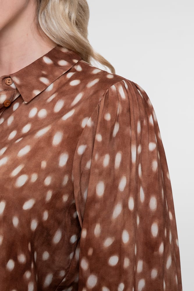 Geisha 63900-20 blouse l/m bruin dessin – dames