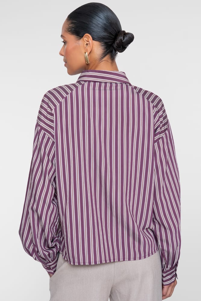 Geisha 63875-45 blouse l/m dames paars dessin