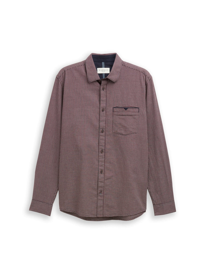 Tom Tailor 1048431 overhemd l/m heren rood dessin