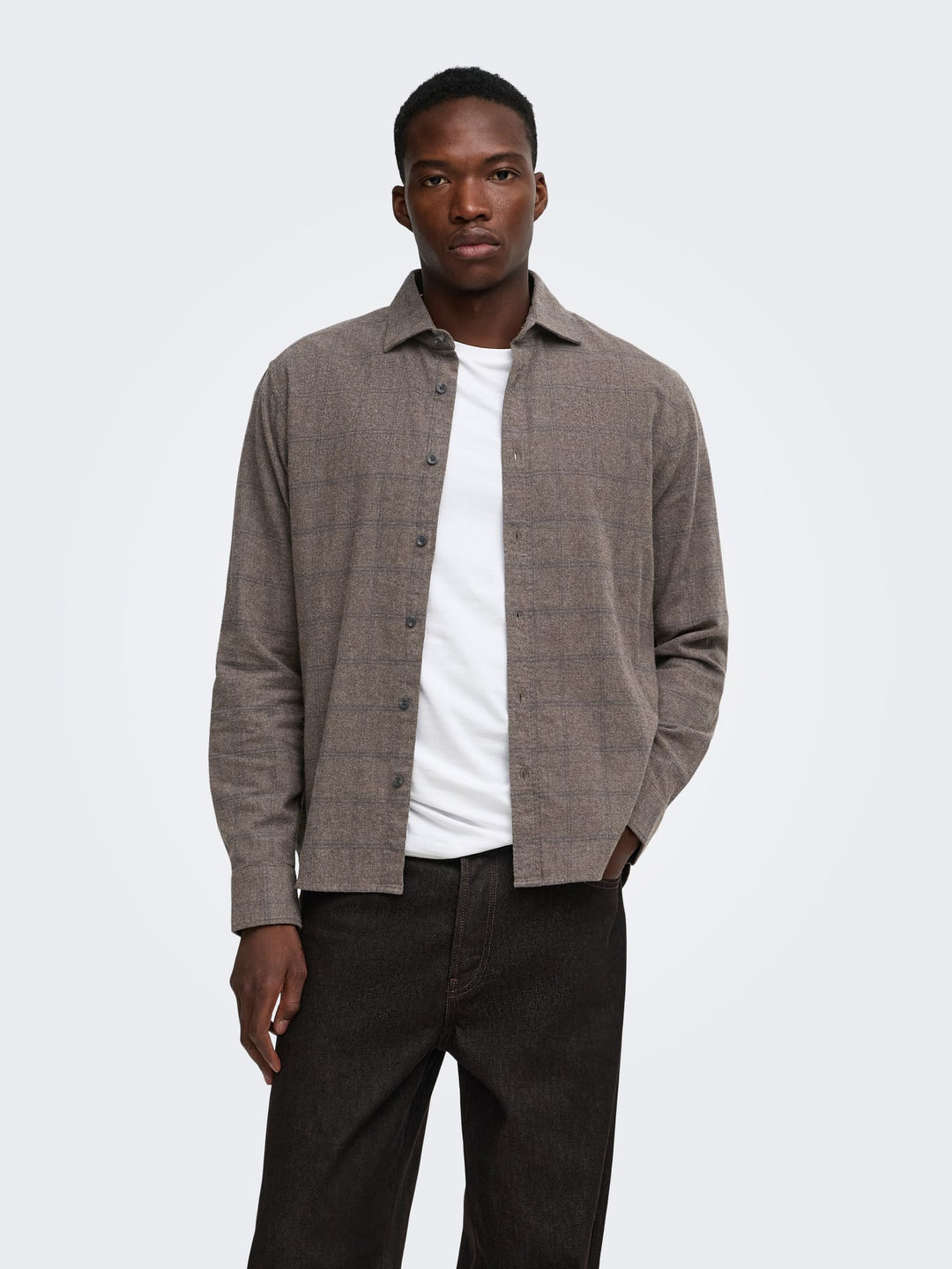 ONLY &amp; SONS 22039086 Salon overhemd l/m grijs dessin – heren