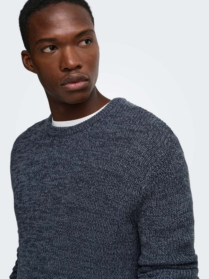 ONLY &amp; SONS 22039894 Jonas trui heren blauw melee