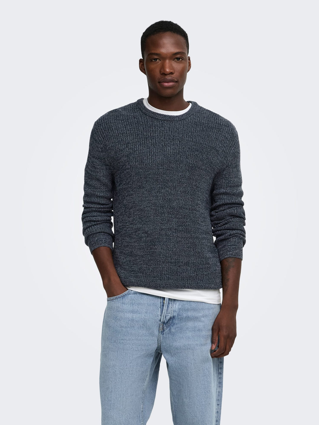 ONLY &amp; SONS 22039894 Jonas trui heren blauw melee