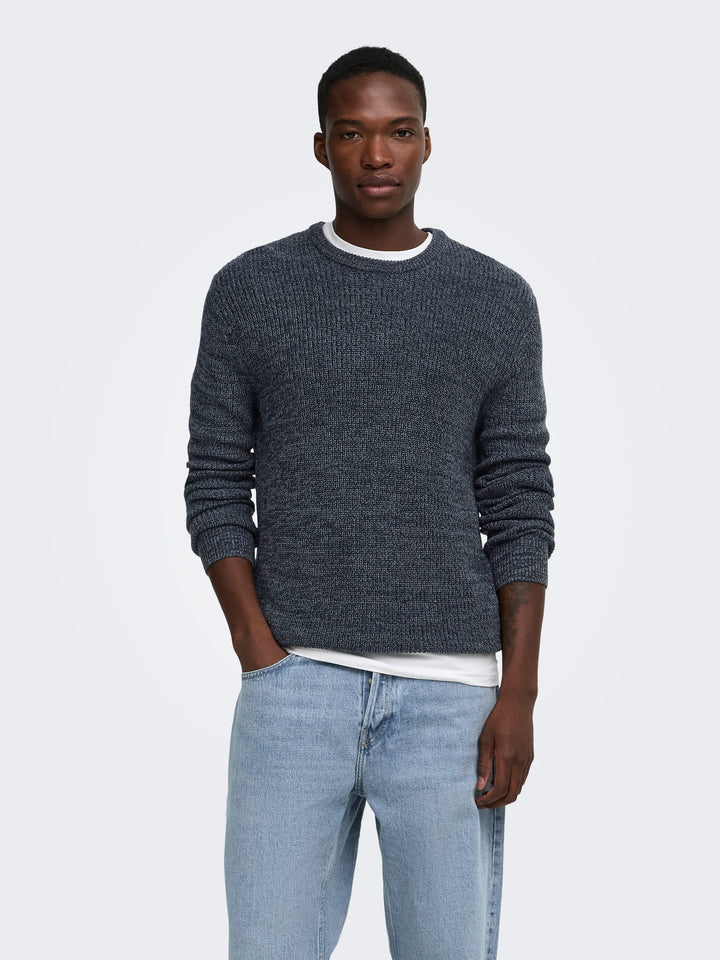 ONLY &amp; SONS 22039894 Jonas trui heren blauw melee