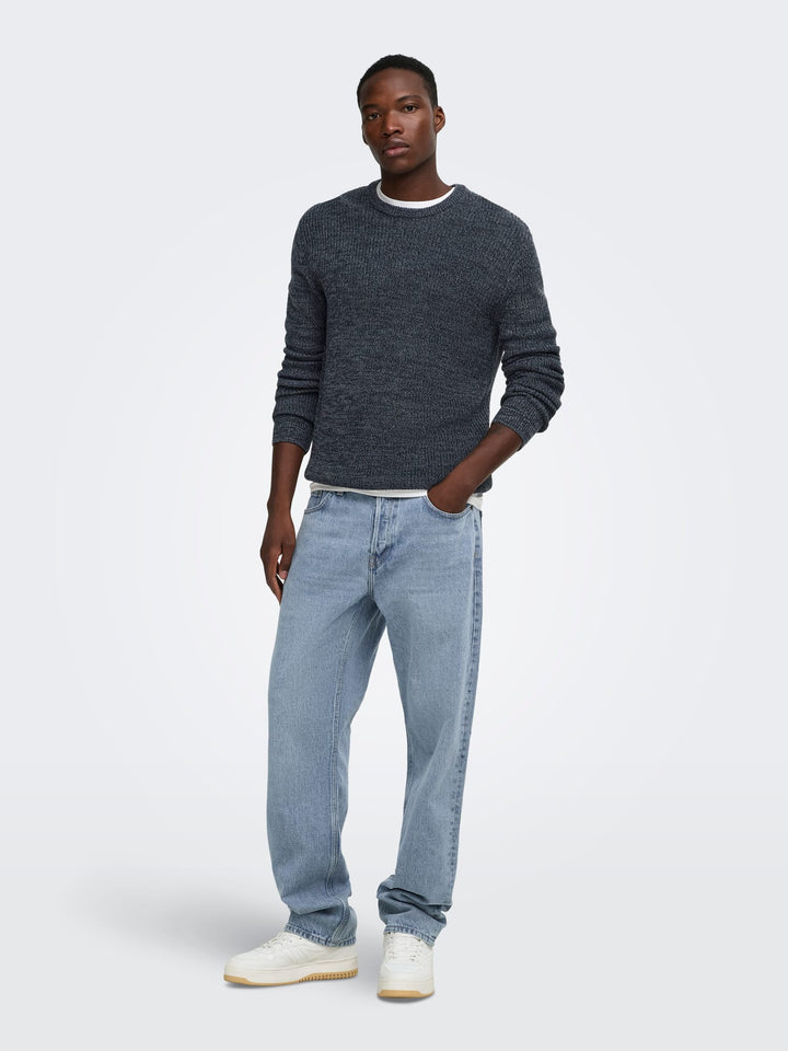 ONLY &amp; SONS 22039894 Jonas trui heren blauw melee