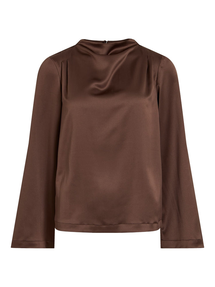 Vila 14122076 Lanna blouse l/m bruin