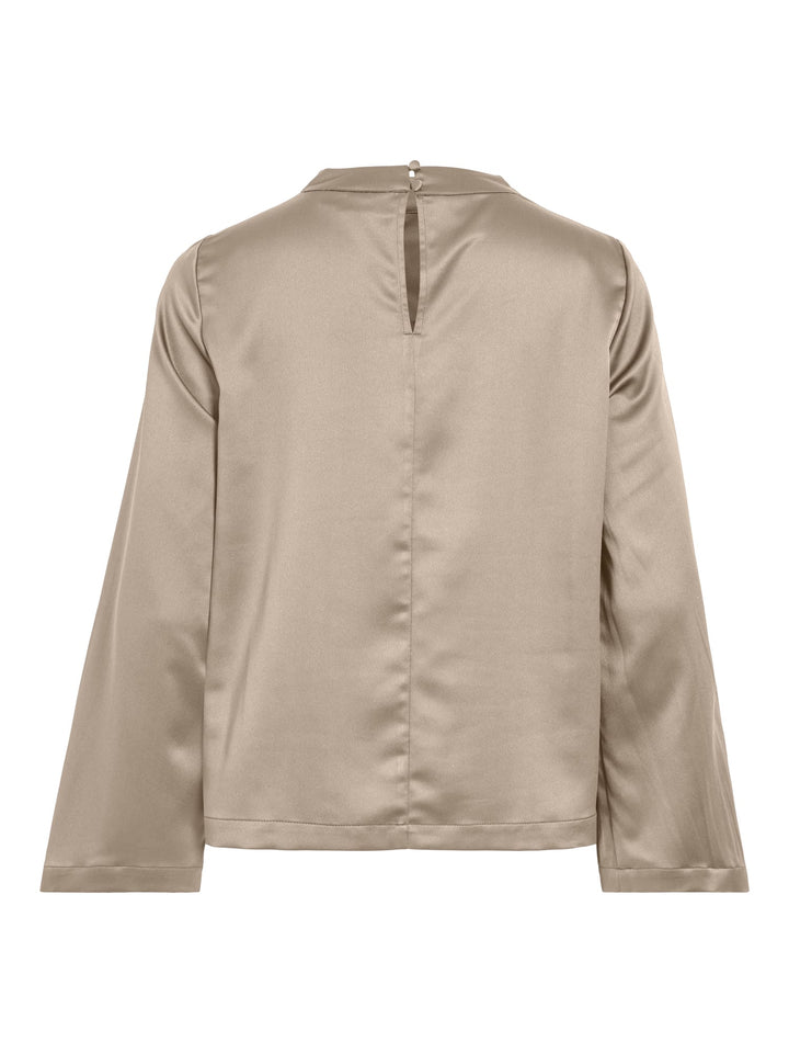 Vila 14122076 Lanna top l/m dames beige