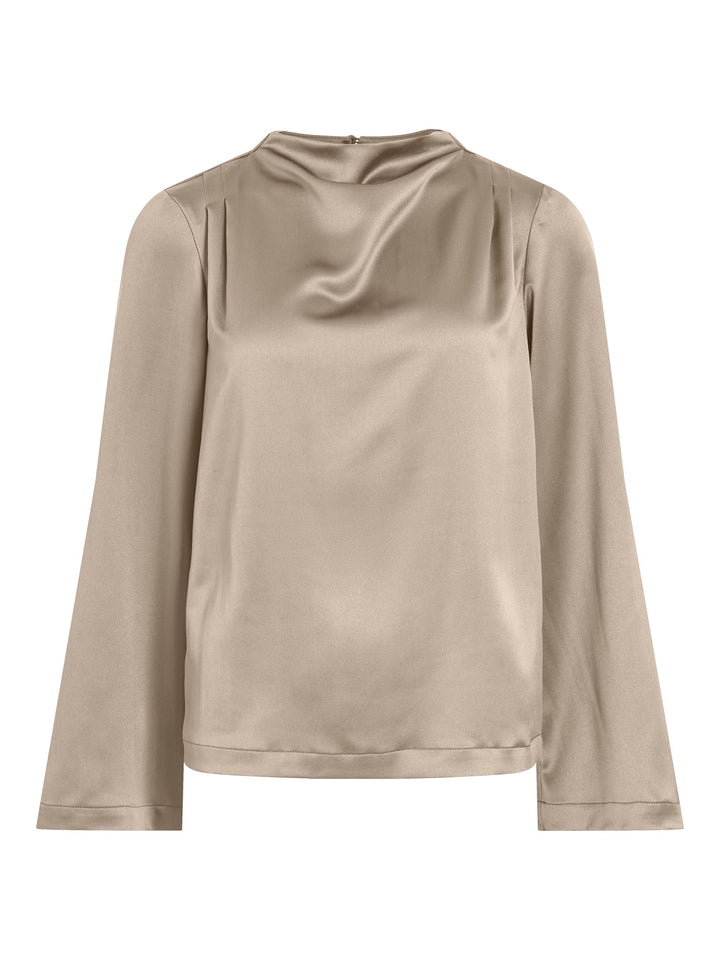 Vila 14122076 Lanna top l/m dames beige