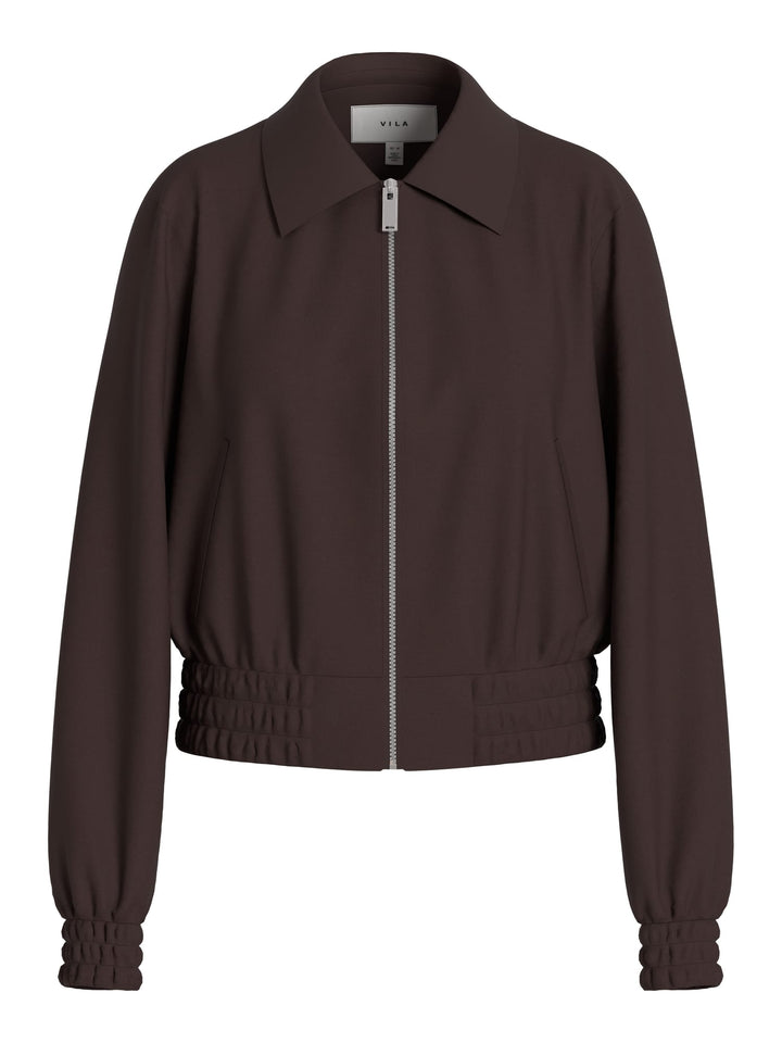 Vila 14122438 Clua blouse z/m dames bruin