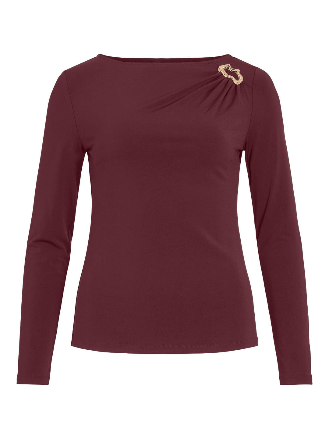 Vila 14118139 Justine t-shirt l/m bordeaux