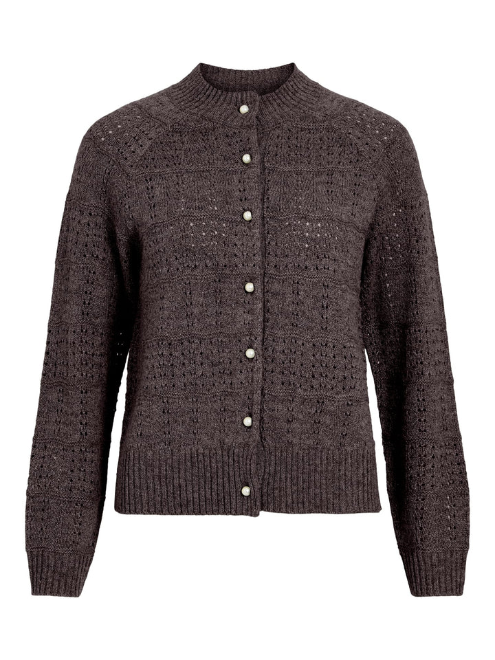 Vila 14119130 Sapna gebreid vest bruin melee