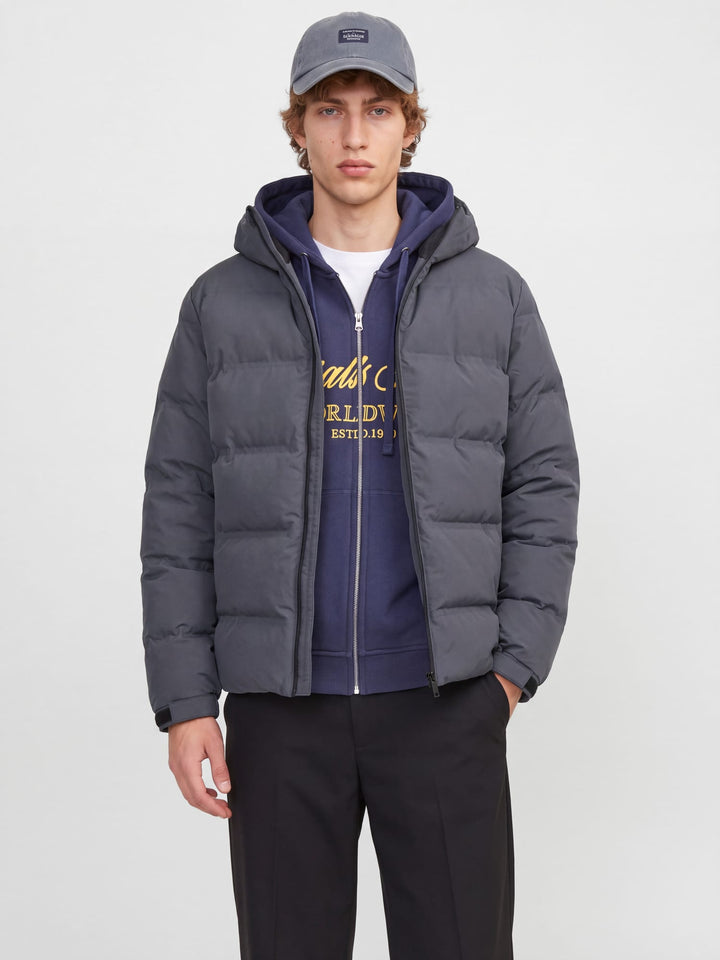 Jack &amp; Jones 12298804 sage winterjas antraciet – heren