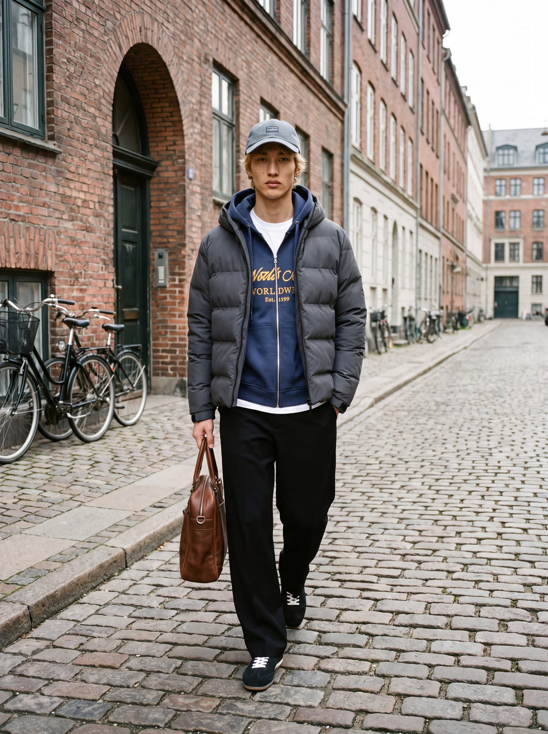 Jack &amp; Jones 12298804 sage winterjas antraciet – heren