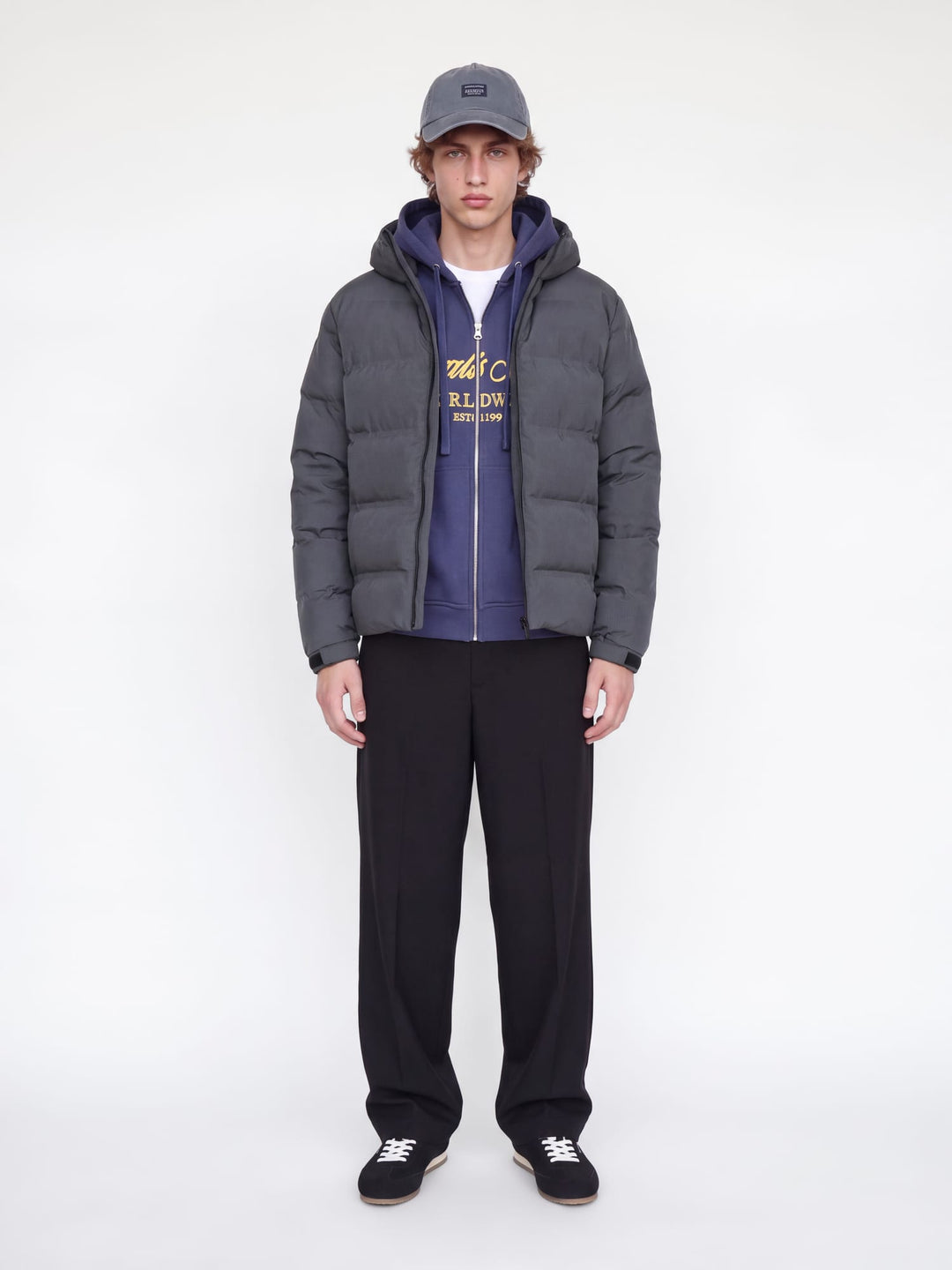 Jack &amp; Jones 12298804 sage winterjas antraciet – heren