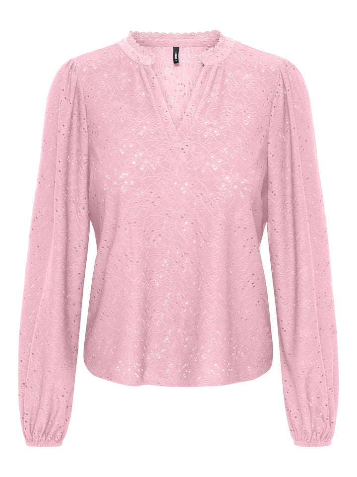 Only 15386530 Smilla top met lange mouwen lichtroze - Licht Roze