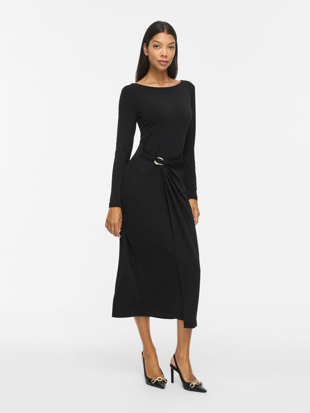 Vila 14118138 justine jurk maxi dames zwart