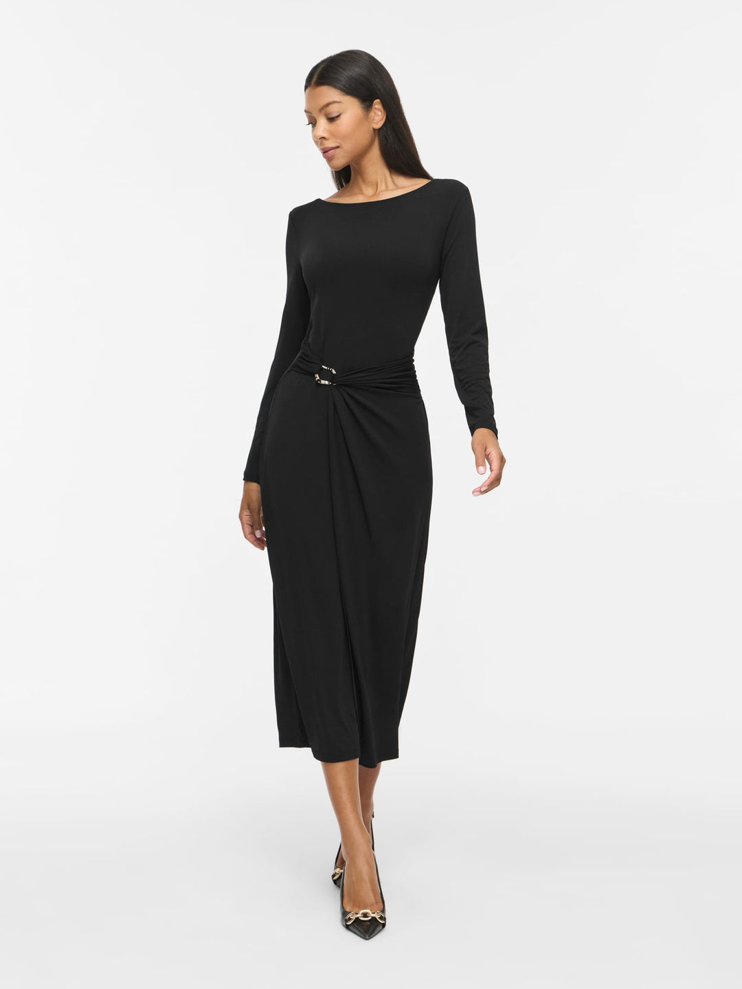 Vila 14118138 justine jurk maxi dames zwart