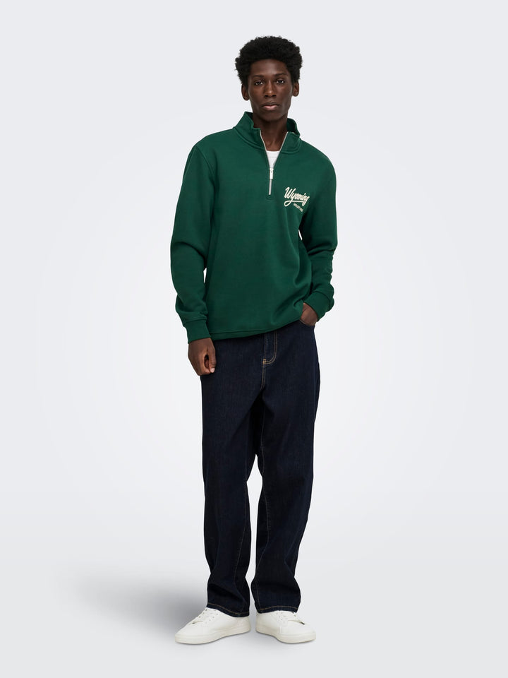 ONLY &amp; SONS 22040041 Connor sweater donkergroen – heren