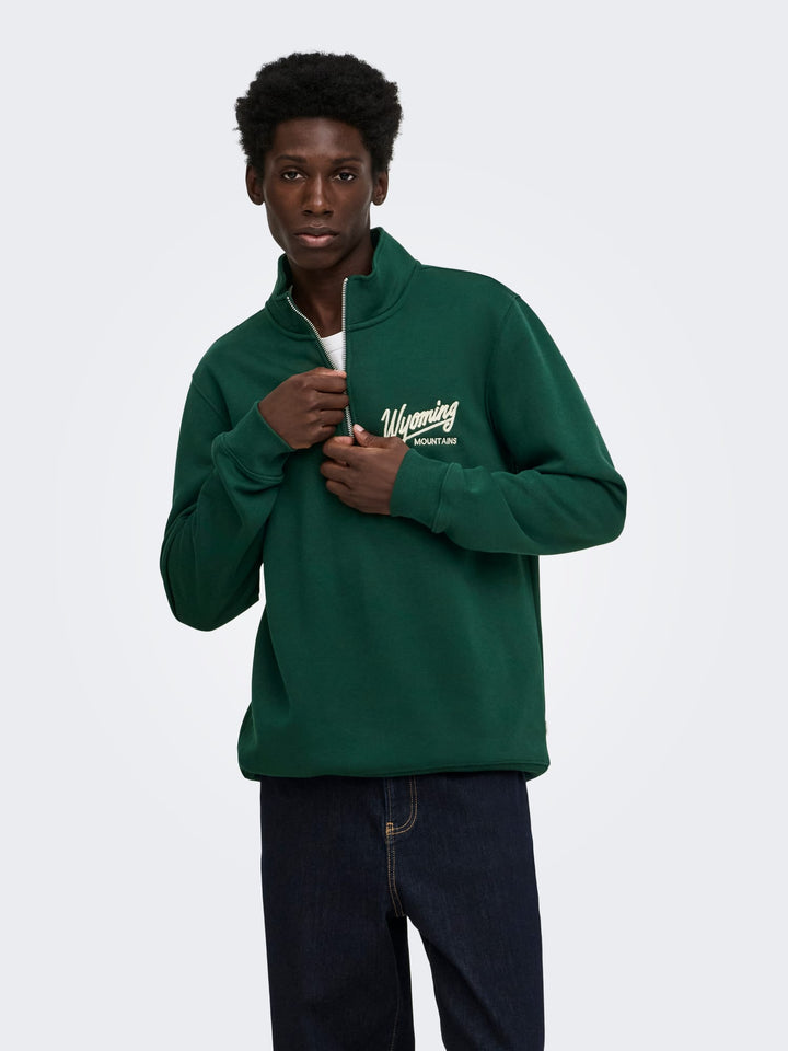 ONLY &amp; SONS 22040041 Connor sweater donkergroen – heren