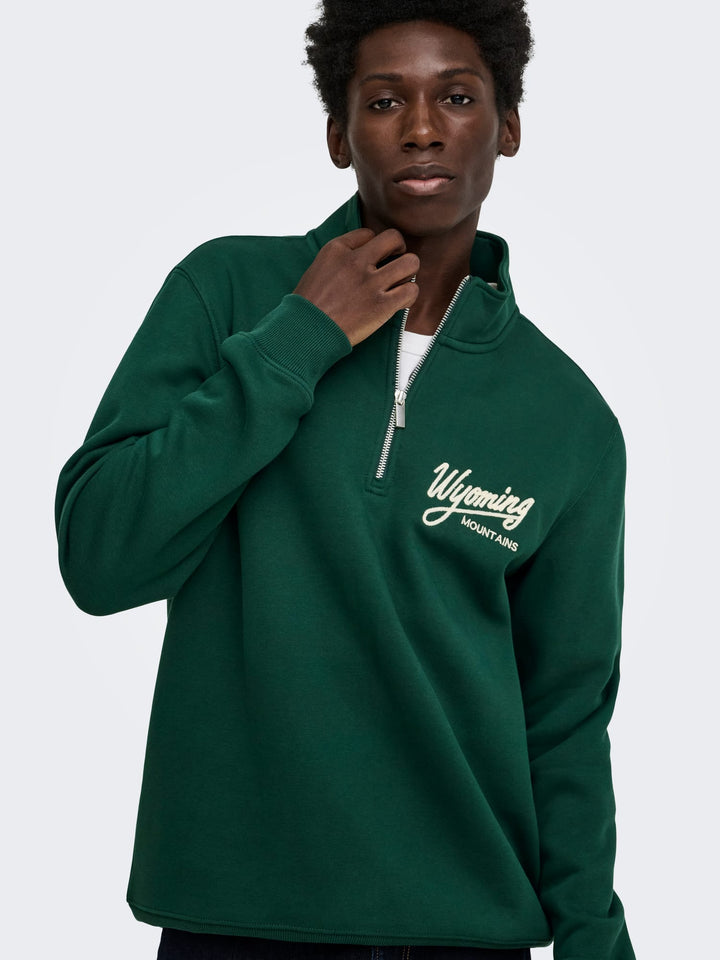 ONLY &amp; SONS 22040041 Connor sweater donkergroen – heren