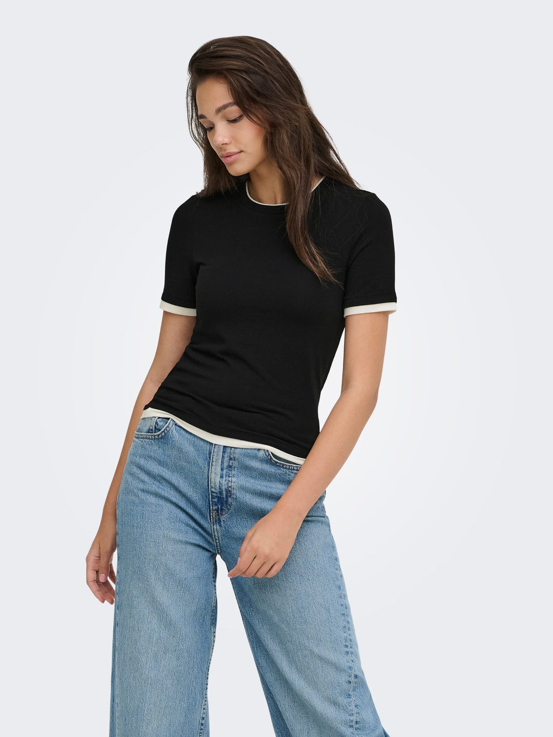 Only 15369930 Viggo T-shirt korte mouw zwart
