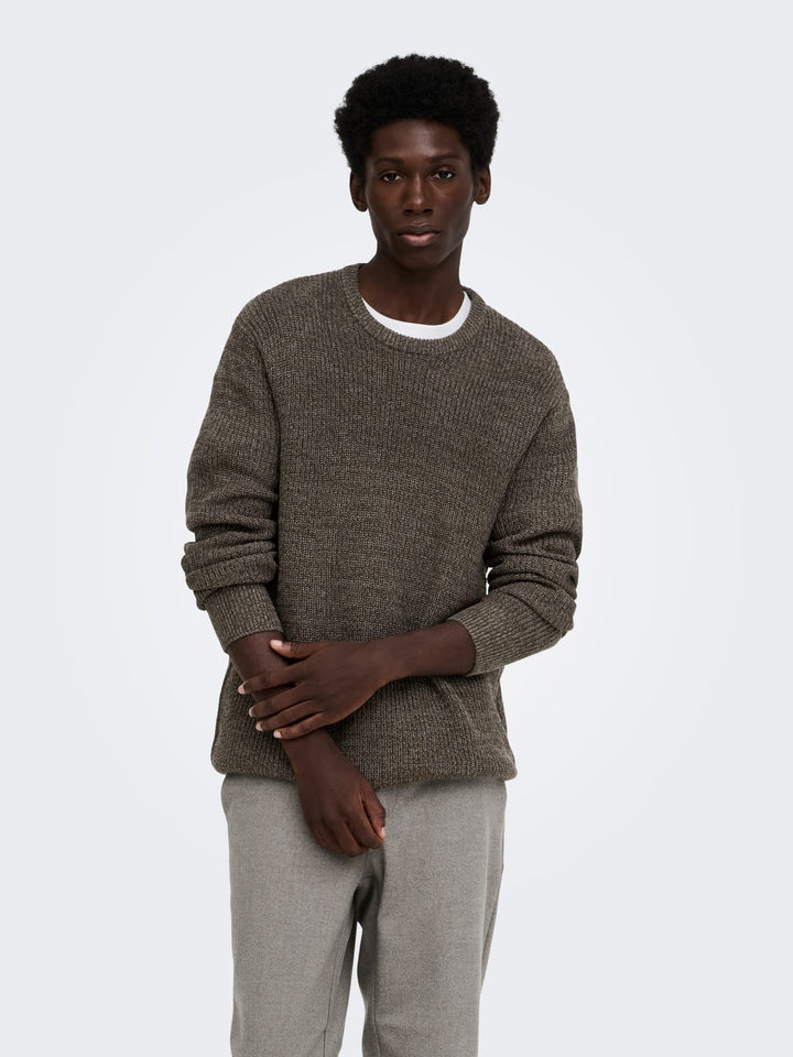 ONLY &amp; SONS 22039894 Jonas trui bruin melee – heren