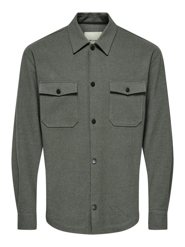 ONLY &amp; SONS 22035991 mark overhemd l/m donkergroen – heren
