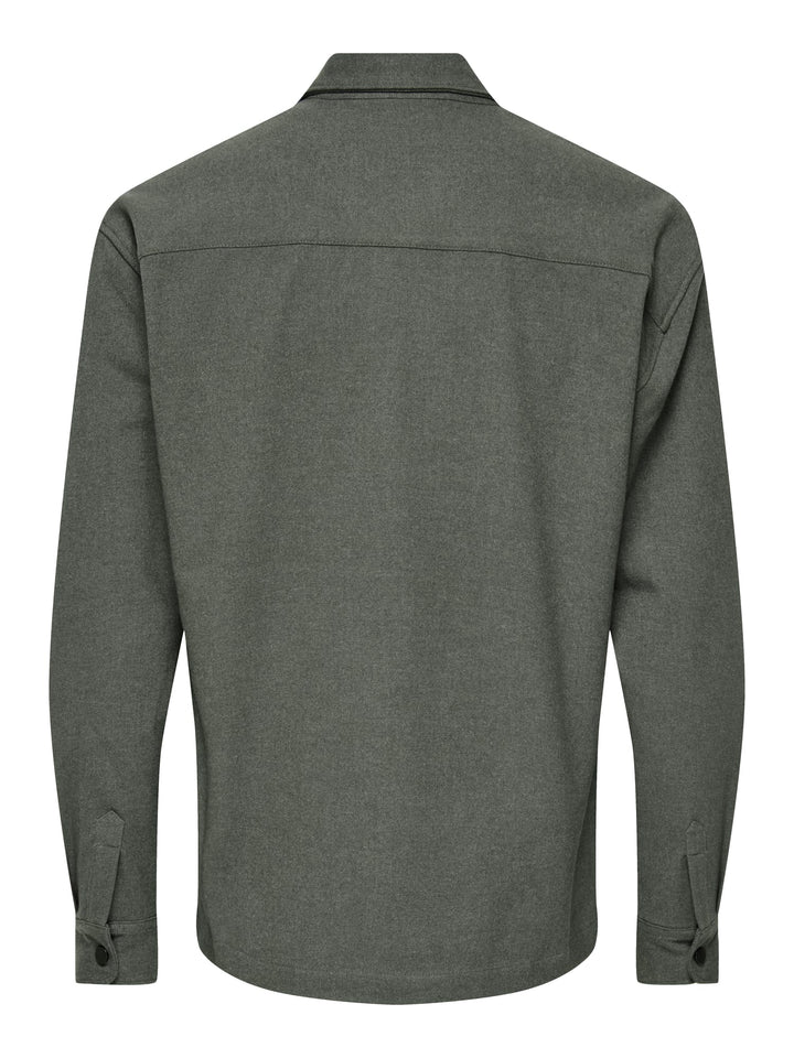 ONLY &amp; SONS 22035991 mark overhemd l/m donkergroen – heren