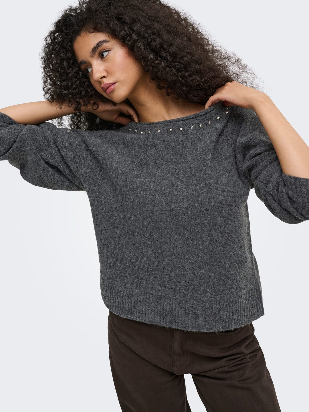 Jacqueline de Yong 15384700 Gracie trui antraciet