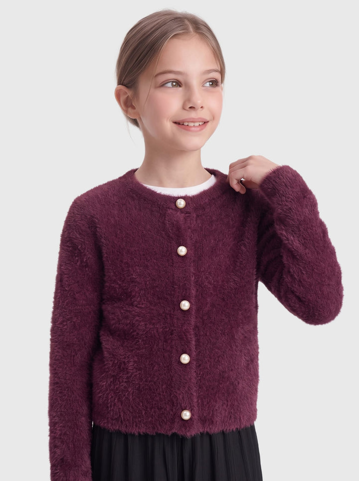 kids only 15352201 piumo vest gebreid meisjes bordeaux