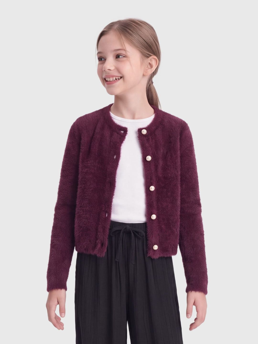 kids only 15352201 piumo vest gebreid meisjes bordeaux