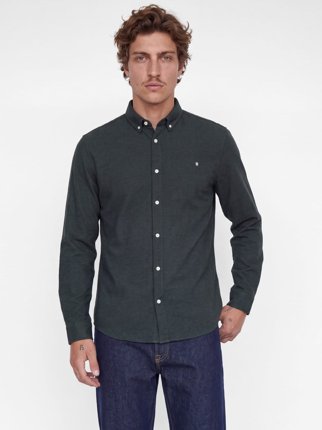 Jack &amp; Jones 12284463 blake overhemd l/m donkergroen – heren