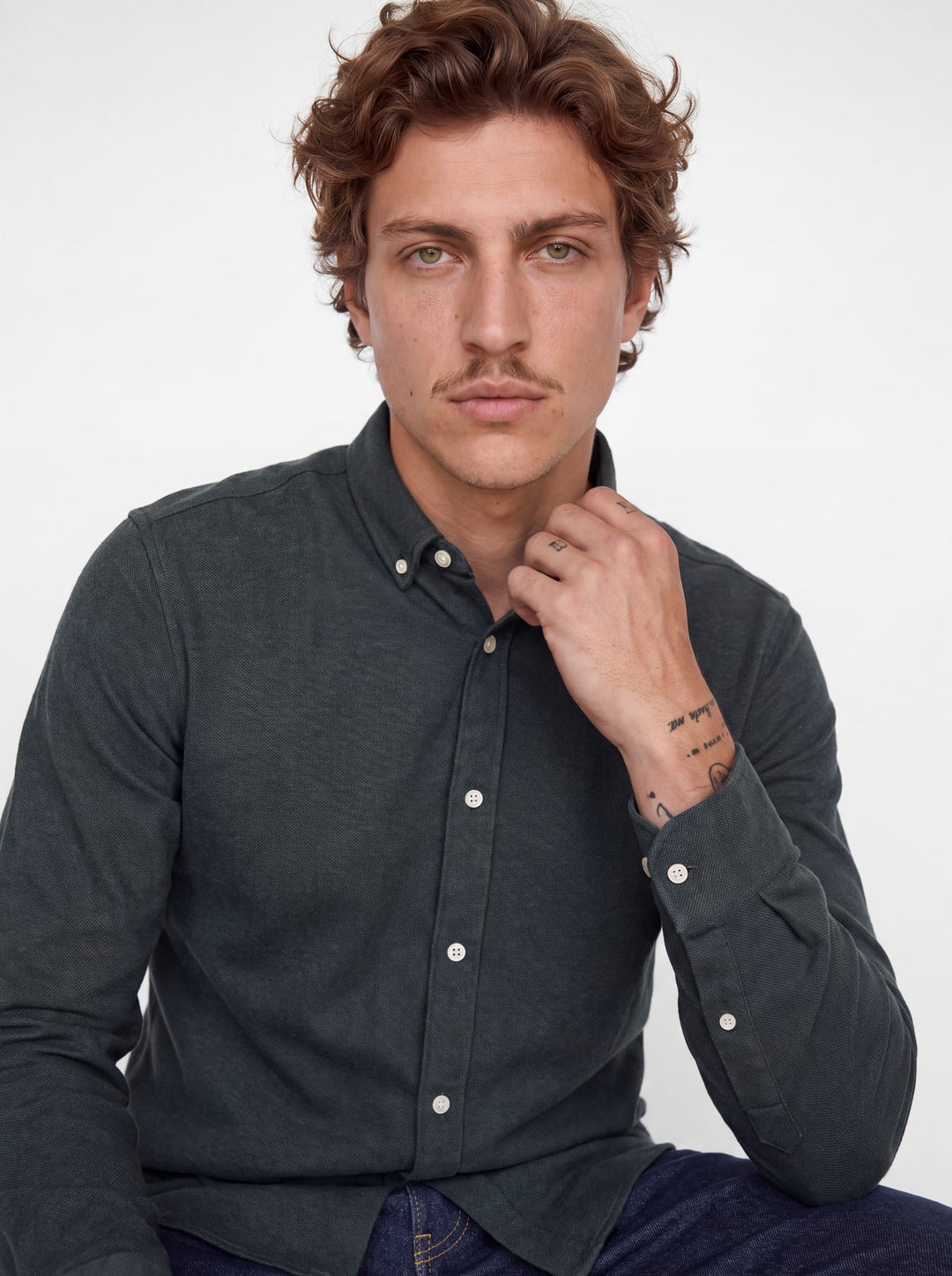Jack &amp; Jones 12284463 blake overhemd l/m donkergroen – heren