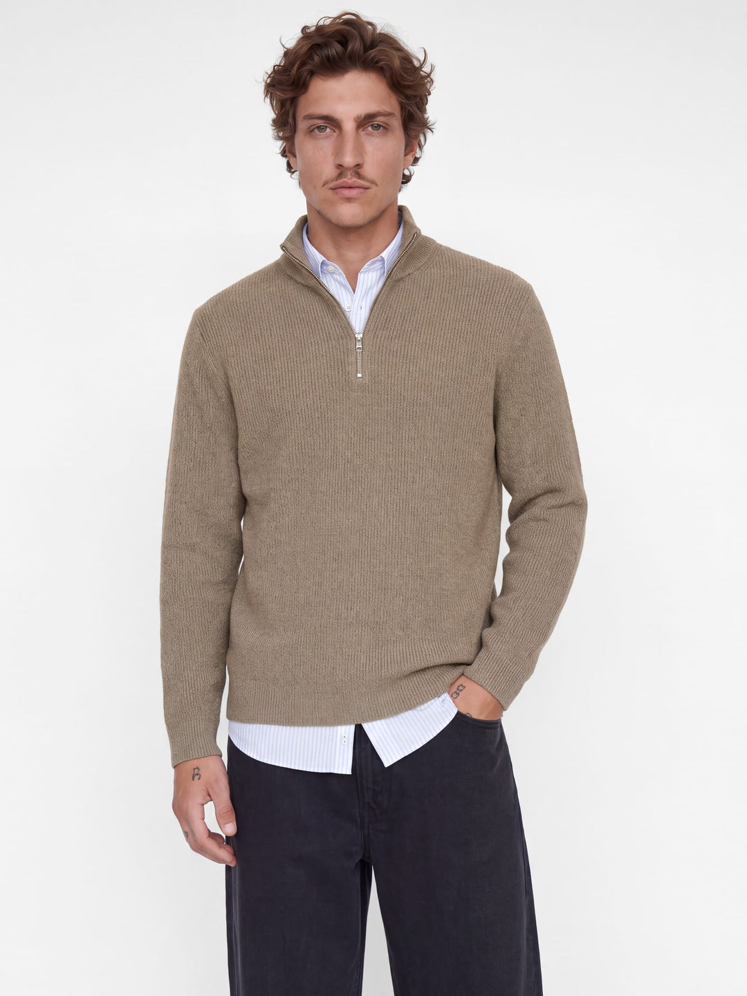 Jack &amp; Jones 12305686 Wesley trui olijf – heren