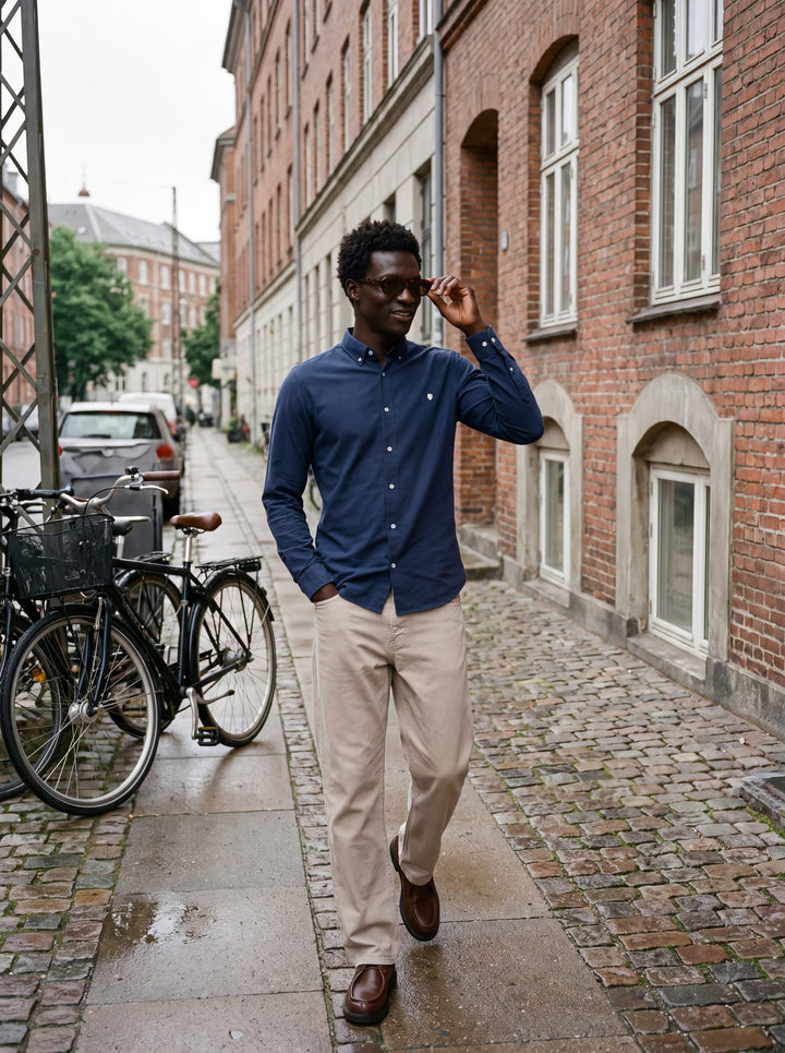Jack &amp; Jones 12284463 Blake overhemd l/m navy – heren