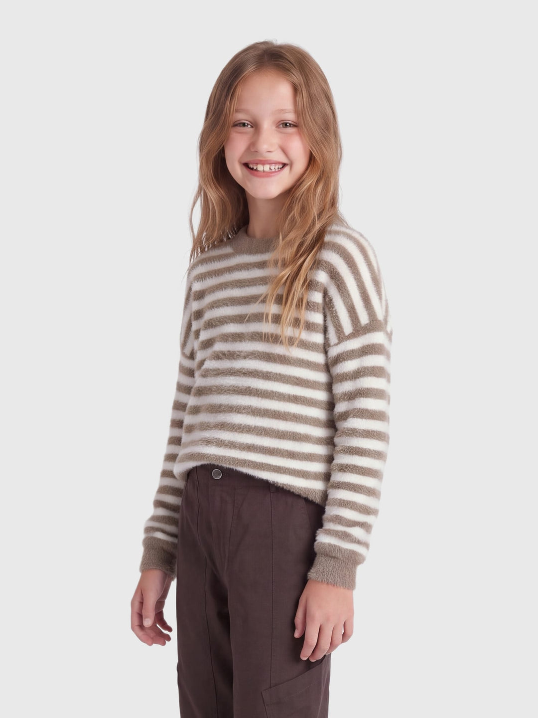 kids only 15306452 newpiumo trui bruin dessin – meisjes