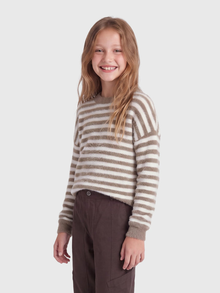 kids only 15306452 newpiumo trui bruin dessin – meisjes
